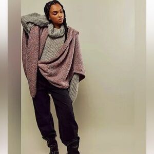 Free People Sierra Hooded Poncho One Size Retail $128 NWOT